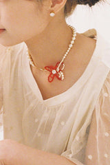 Red Flower Necklace