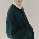 ハンドステッチラウンドカーディガン / HAND STITCH ROUND CARDIGAN_NAVY
