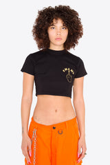 クルーネッククロップトップTシャツ / Crew neck crop top T-shirt (2624770900086)
