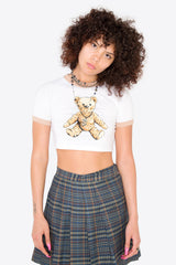 "ロックテディ" リンガーT / "Rock teddy" ringer T-shirt (2624804061302)