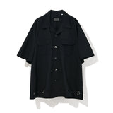 レイカットボタンシャツ / LAY-CUT BUTTON SHIRT_BK