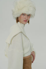  ZIPPER KNIT CARDIGAN SET / IVORY