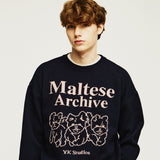 マルチーズアーカイブライングラフィックニット/Maltese archive line graphics knit