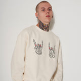 HAND SIGN SWEAT SHIRT CREAM (6614600384630)