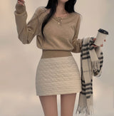 [BELLIDE MADE] Soft button long-sleeve knitwear