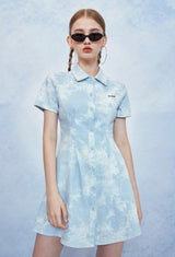 HIDE Tie Dye Denim Dress (Sky Blue) (6570969104502)