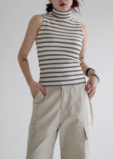 ポーラーストライプスリーブレストップ/Polar Stripe Sleeveless (2color)
