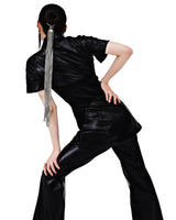 DOUBLE PIN-TUCK RIBBED MIX ONE PIECE (BLACK) (6654704451702)