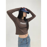 スタックスローガンロゴウォーマークロップ長袖Tシャツ / STACK SLOGAN LOGO WARMER CROP 3COLOR