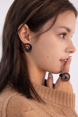 シグネイチャーボタンピアス/Merry,Motive signature button earring (Wine)