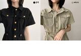 ラトコットンウォッシングポケットショートスリーブドレス / Rato Cotton Washing Pocket Short-sleeved Dress