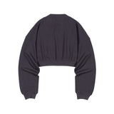 V-NECK CROP SWEATSHIR (Dark Gray)