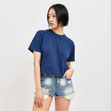 MOMS FAVORITE FIT CROP T-SHIRT NAVY