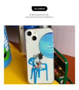 Blue cat zzang Phone Case 