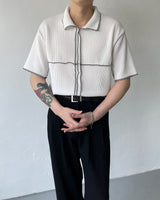 DL ステッチVネックカラーニットウェア / DL Stitch V-Neck Collar Knitwear (2 colors)
