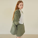 モダンダーツミニスカート / MODERN DART MINI SKIRT (EMERALD GREEN)