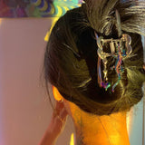 Rainbow lizard heart Hairpin (6672858382454)