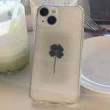 グリーン四つ葉スマホケース