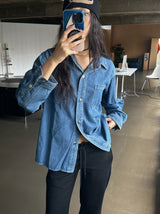 Bold denim loose fit shirt