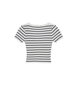 ボタンディティールストライプニットクロップトップス/BUTTON DETAIL STRIPED KNIT CROP TOP OFF WHITE (6586891010166)