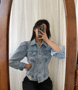 ピンタックライトブルーデニムジャケット/PINTUCK LIGHT BLUE DENIM JACKET [6066]