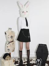 0 6 cross chain pleated skirt (6601591947382)