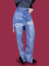 レイヤードスカートデニムパンツ / layered skirt denim pants