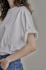 オーバーサイズロゴ刺繍Tシャツ/OVERSIZED LOGO EMBROIDERED T-SHIRT_WHITE