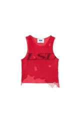 [23SS LSD COLLECTION] メッシュレイヤードノースリーブトップ / [23SS LSD COLLECTION] Mesh Layered sleeveless Top_Red