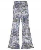PRINTED FITTED PANTS (BLUE)