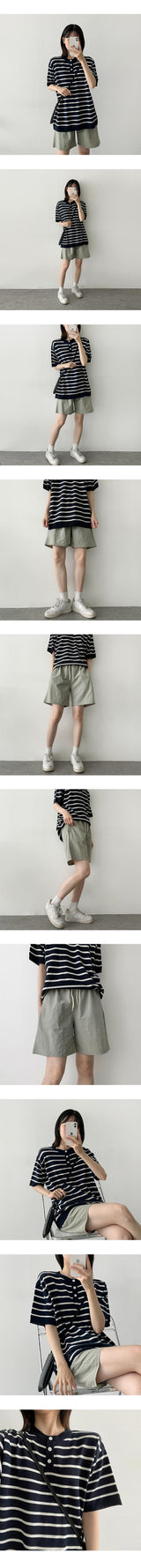 コティヘンリーネックラインモノクロナルニットウェア / Coty Henley neckline monoclonal knitwear