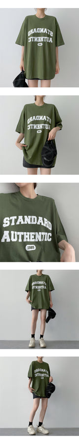 テクスチャーレタリングショートスリーブTシャツ/ Texture lettering short-sleeved T-shirt