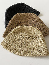 ワコサマーストローバンジーバケットハット / Wako summer straw bungee bucket hat