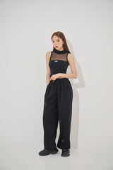 ミッドシースルー クロップドノースリーブ/mid see-through cropped sleeveless(9185)
