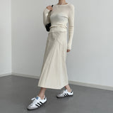 Bye pocket nylon skirt [2 colors]