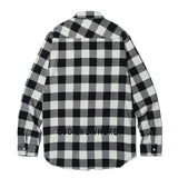 オーバーフィットフランネルシャツ/OVERFIT FLANNEL SHIRTS-WHITE+BLACK