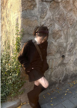 Diagonal Button Loose Fit Bookle Knitwear
