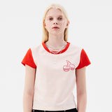 チェリーカラーリングキャップスリーブTシャツ / CHERRY COLORING CAP SLEEVE T-SHIRT [SALMON]