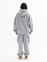 Balloon over cargo fleece jogger pants Melange Gray