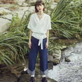 ラップストラップブラウス/[LINE] Wrap Strap Blouse