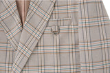Two-button suit jacket - Beige check (4622118912118)