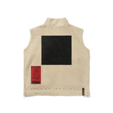 BLEND FLEECE VEST BEIGE / BLACK (4627776176246)