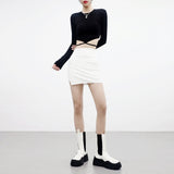 [NONCODE] Lexit strap crop T-shirt