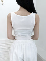 ハートクロップスリ－ブレス/845. Heart crop sleeveless (2color)