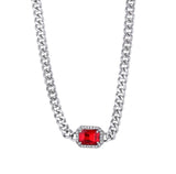 RED CUBIC CHOKER 