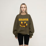 [UNISEX] Smile Drawing Leopard White Clip Sweatshirt (6686022533238)