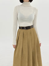 クリーンベルトロングスカート/Clean belt long skirt (2color)