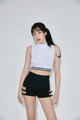 バルジングハイネッククロップトップ / TOP(9048) Bulging High Neck Crop Top