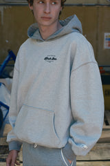 UNI HEAVYWEIGHT SNAP DETAIL HOODIE [MELANGE GRAY]