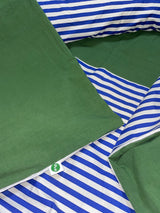 ハーフストライプベッディングカバーセット/half stripe bedding cover set - blue green